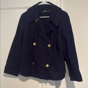Ralph Lauren Blue Peacoat Classic Double-Breasted Design